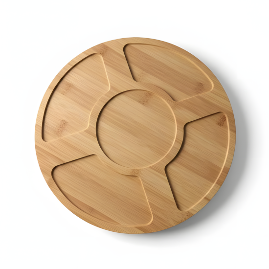 Wooden Rotating Five-Section Serving Platter